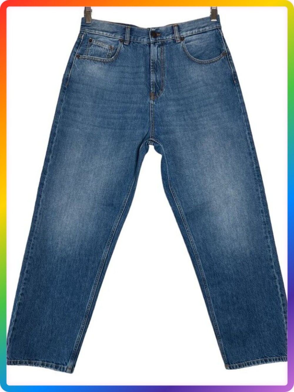 6397 Skater High Rise Relaxed Straight Leg Jeans SIZE 29x30 Stone Blue Denim NEW